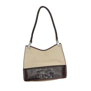 Retro‎ Brighton Leather Shoulder Bag – Two Tone Braided Strap Hobo Tote